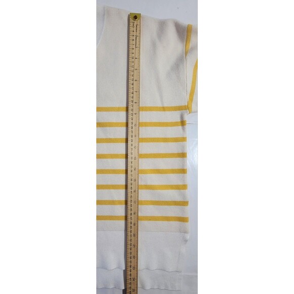 Philosophy White & Yellow Striped V Neck 3/4 Sleeve Sweater Women's Size 1X - Picture 11 of 16